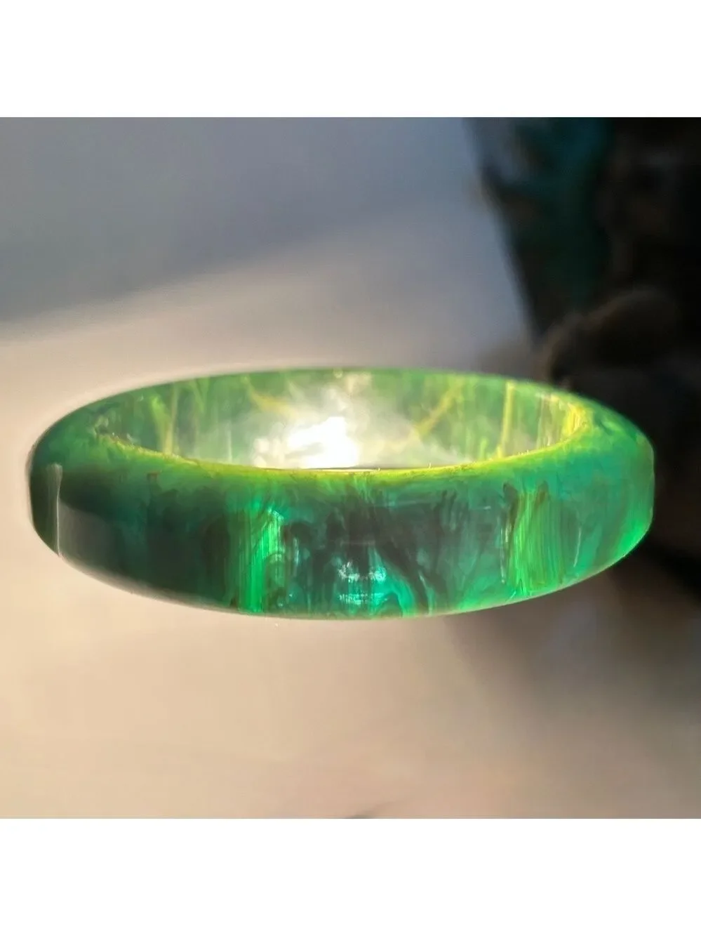 Rare 1930s-40s Carved Bakelite Bangle Bracelet